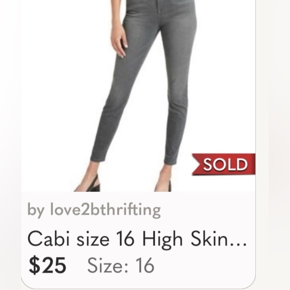 READ ALL. SALE! Cabi gray skinny stretch jeans - Picture 6 of 6